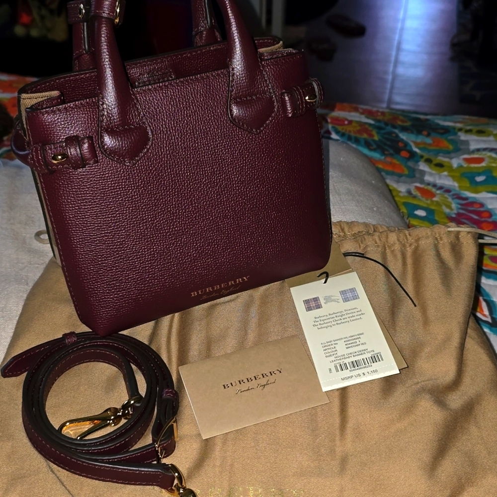 Burberry mahogany red baby banner